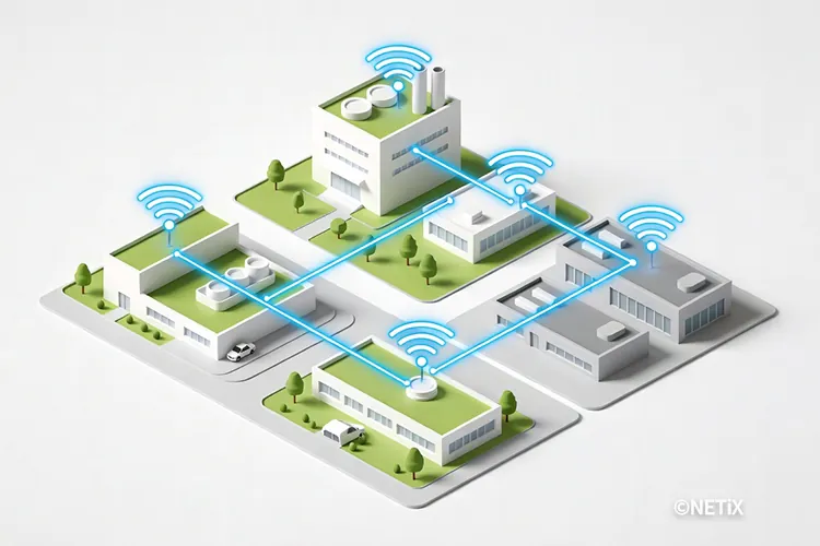 음영 지역 제로를 위한 네틱스만의 전문적인 무선 네트워크 신호 설계 및 배치 다이어그램